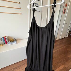 Size 20 Asos Long Maxi Black Dress with Adjustable Tie Straps